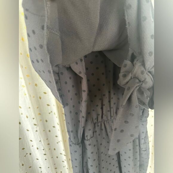 Tyche Polka Dot Spaghetti Straps Keyhole Front Tie Playsuit Romper Pockets L - Picture 4 of 8